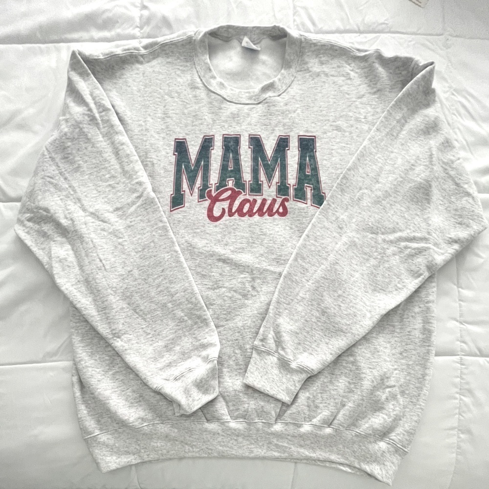 Gray 'Mama Claus' Sweatshirt. size XL. NWOT